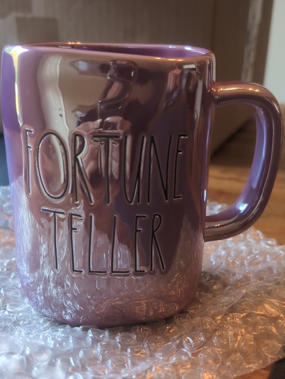 Rae Dunn Iridescent Purple 'FORTUNE TELLER' Ceramic Mug